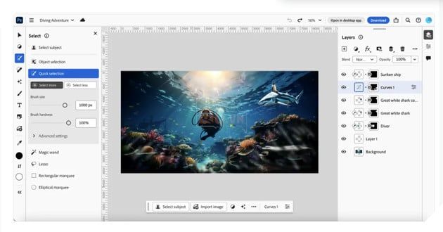 Phiên bản web của Photoshop đã chính thức ra mắt, hỗ trợ cả các tính năng AI mới