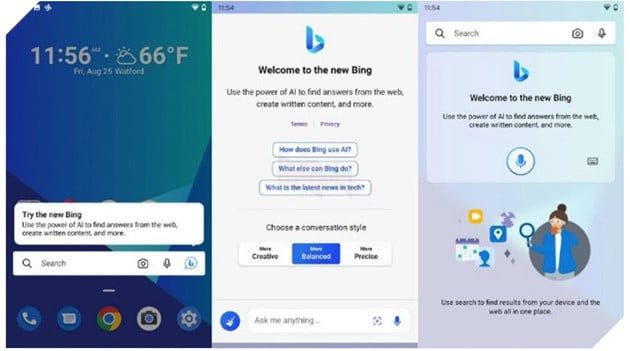 Microsoft tích hợp Bing Chat AI vào Launcer cho Android