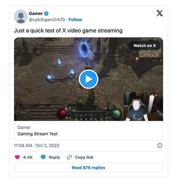 Elon Musk thử nghiệm stream game Diablo IV trên nền tảng X