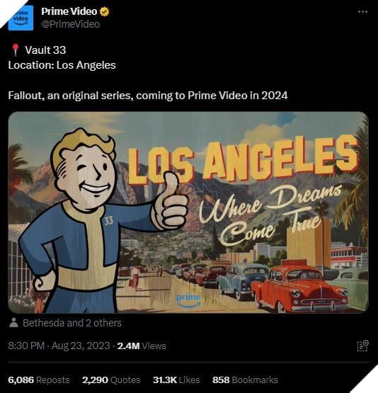 Amazon Prime Video thông báo về loạt phim Fallout tại Gamescom 2023