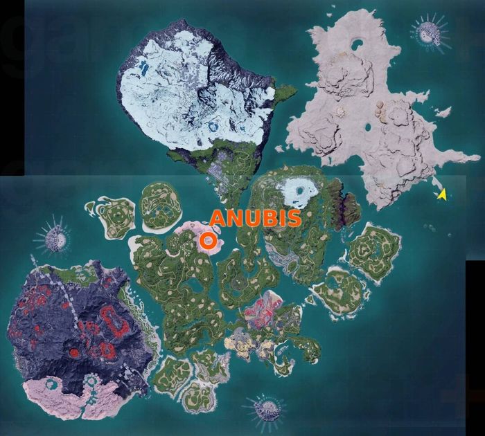 Vị trí của Anubis trong Palworld