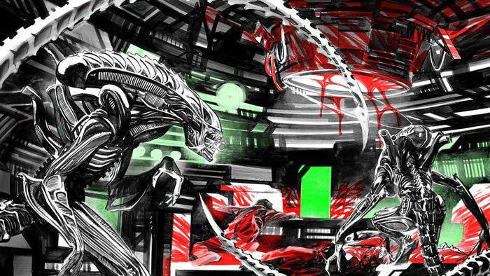 Nghệ thuật nội bộ của Alien: Black, White, & Blood #1