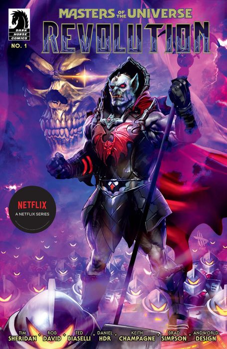 Bìa của Masters of the Universe: Revolution #1 do Dave Wilkins thực hiện