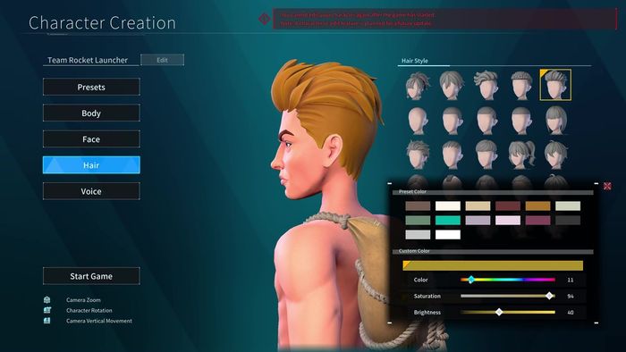 Tạo nhân vật trong Palworld