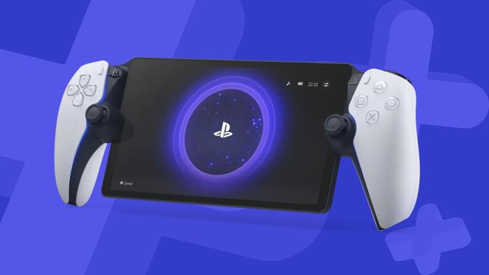 PlayStation Portal trên nền xanh