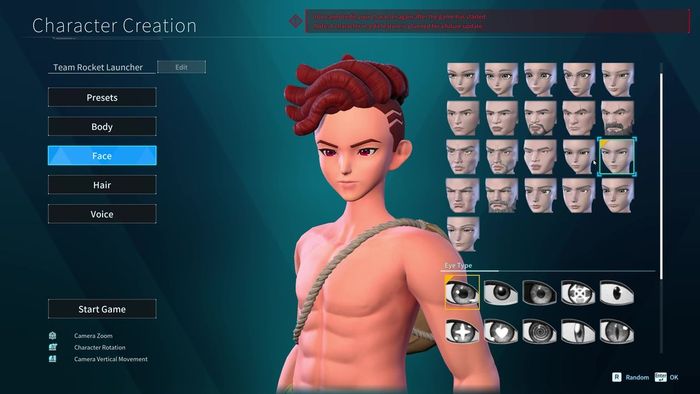 Tạo nhân vật trong Palworld