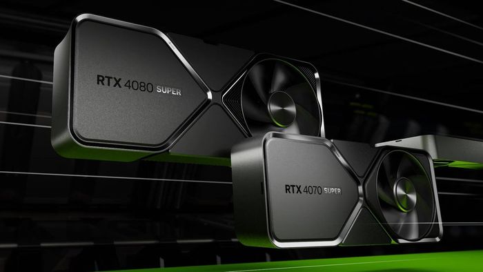 Nvidia GeForce RTX 4080 Super bên cạnh RTX 4070 Ti Super