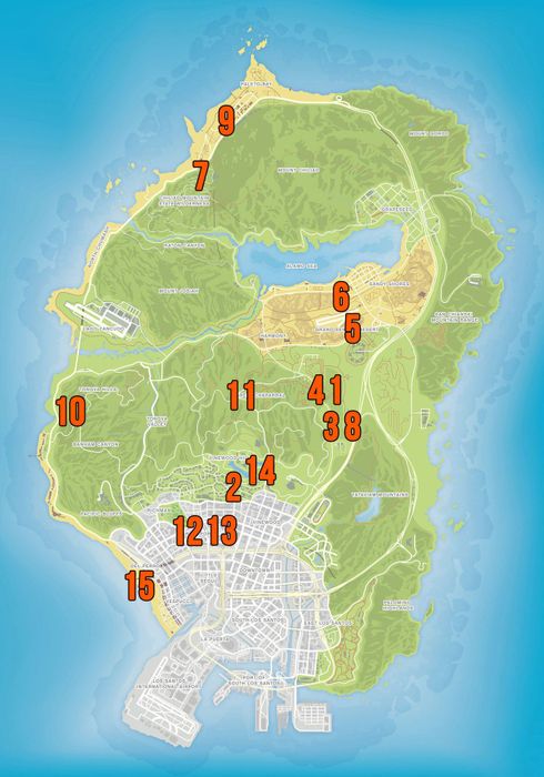 Bản đồ vị trí động vật trong GTA Online