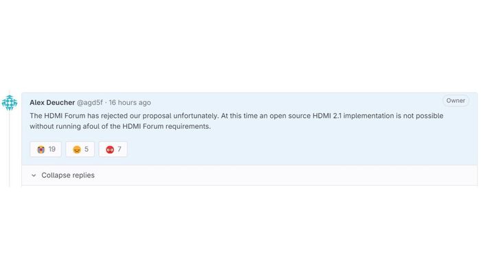 Phản ứng của kỹ sư AMD Alex Deucher đối với vấn đề HDMI 2.1 tại Gitlab