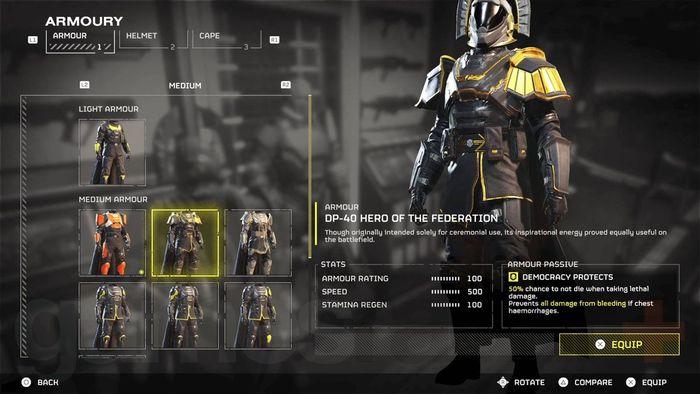 Giáp trung bình của anh hùng Helldivers 2