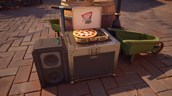 Các đĩa pizza điều khiển não bộ trong Fortnite có vẻ như thế này