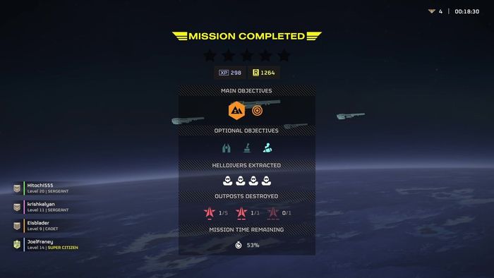 Hệ thống tiến triển trong Helldivers 2