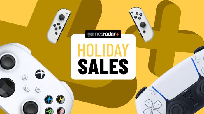Các ưu đãi Ngày Tổng thống có nền màu vàng với các bộ điều khiển Xbox, PS5 và Nintendo Switch