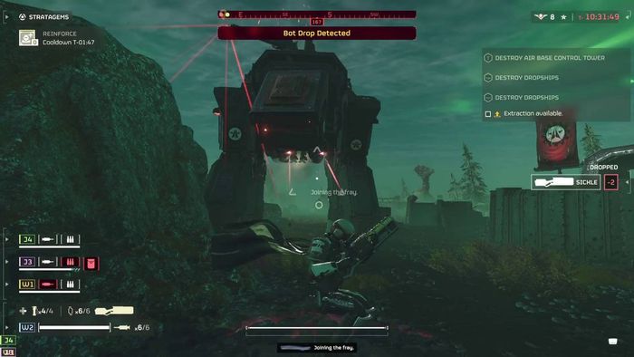 Xe Điều Khiển Nhà Máy Helldivers 2 nhắm vũ khí vào Helldiver