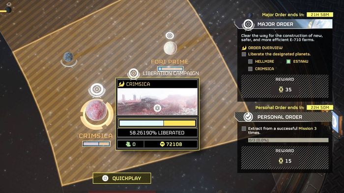 Giải phóng hành tinh Crimsica Estanu và Hellmire từ terminids trong Helldivers 2