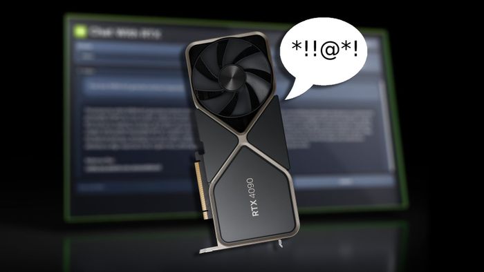 Nvidia GeForce RTX 4090 với ứng dụng Chat with RTX ở phía sau và bong bóng nói chuyện với các biểu tượng