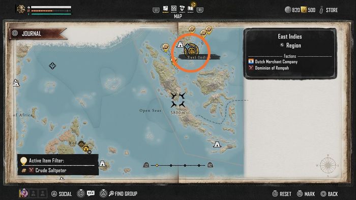 Vị trí Telok Penjarah trong Skull and Bones