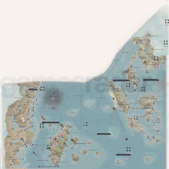 Bản đồ trong trò chơi đầy đủ của Skull and Bones