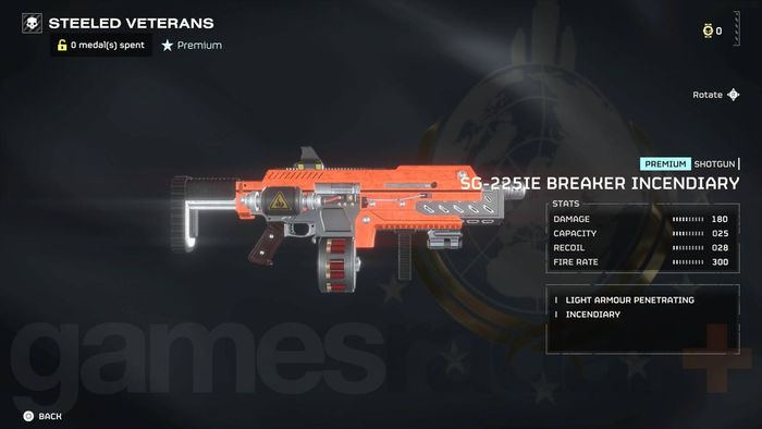 Súng shotgun phun lửa breaker của Helldivers 2