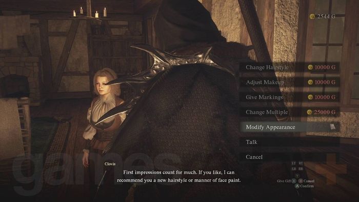 Dragon's Dogma 2 thay đổi diện mạo khi nói chuyện với Clovis tại Barberie