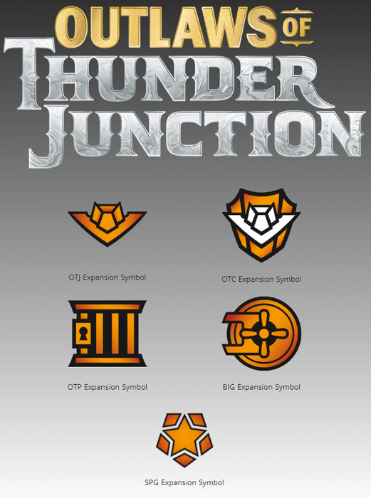 Biểu tượng cho bộ bài và các phân nhóm của Outlaws of Thunder Junction