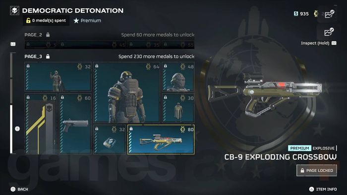 Trang 3 của Warbond Democratic Detonation explosive crossbow của Helldivers 2
