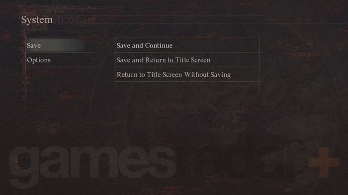 Tùy chọn lưu trong menu hệ thống của Dragon's Dogma 2