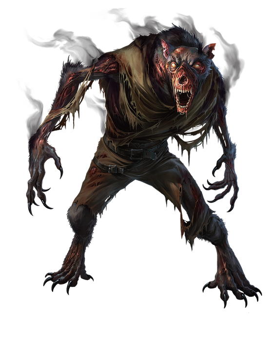 Quái vật giống người sói đốm đốm như bị đốt cháy