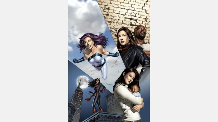 hình ảnh miêu tả các phiên bản khác nhau của Jessica Jones từ truyện tranh