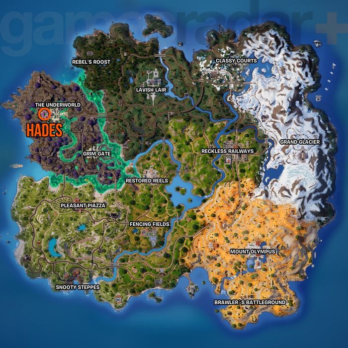 Bản đồ vị trí Fortnite Chains of Hades