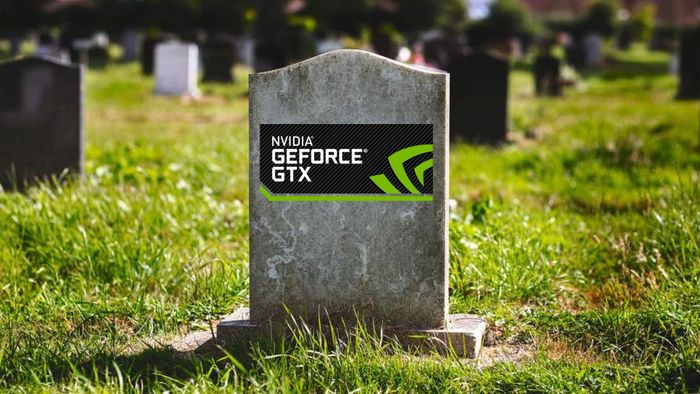 Bia mộ với logo Nvidia GeForce GTX phía trước