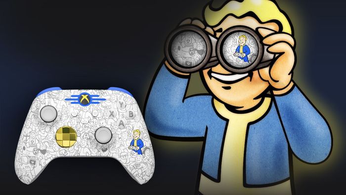 Bộ điều khiển Xbox Design Labs Fallout với các yếu tố thiết kế của dân trú ngụ trong hang