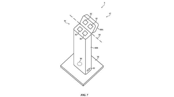 Sơ đồ bằng sáng chế của bộ điều khiển Apple Vision Pro cho thấy các kết nối lưu trữ hoặc phụ kiện sạc liên quan