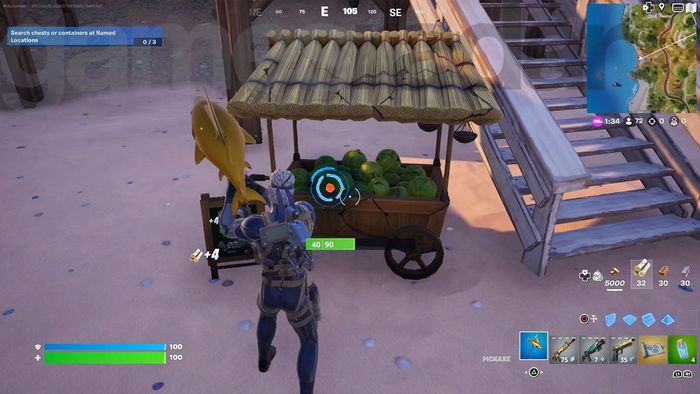 Phá hủy một trong những Xe Hàng Rau Củ trong Fortnite