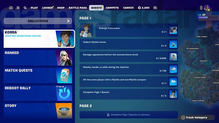 Nhiệm vụ Korra Fortnite trong Chương 5 Mùa 2