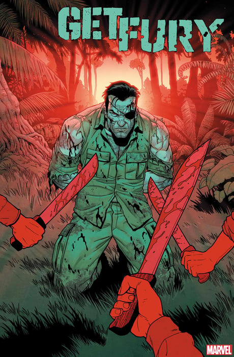 Bìa thay thế của Jacen Burrows cho Get Fury #1.