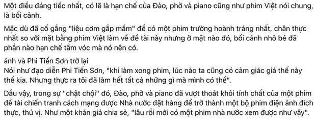 Phản ứng trực tiếp từ khán giả về Đào, Phở Và Piano