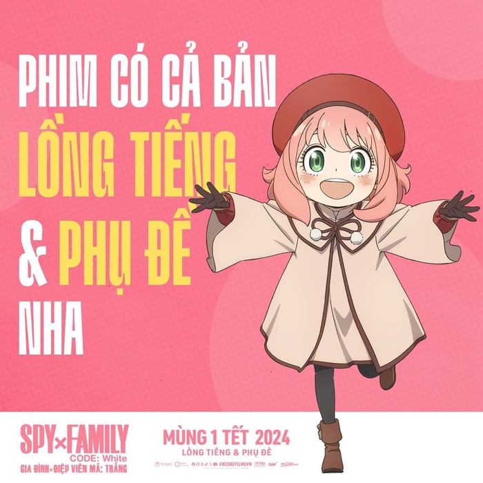 Gia đình × Điệp Viên Mã: Trắng là bộ anime đầu tiên được chiếu tại rạp Việt trong năm nay