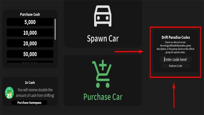 Hướng Dẫn Nhập Mã Drift Paradise