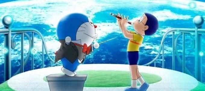 Nobita và Doraemon hành động để cứu âm nhạc trong không gian