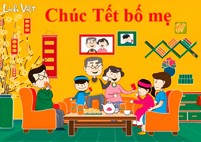 Mẫu lời chúc Tết dành cho cha mẹ 2024