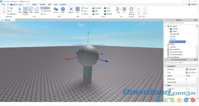 Hoàn thành việc tạo cây bằng Roblox Studio