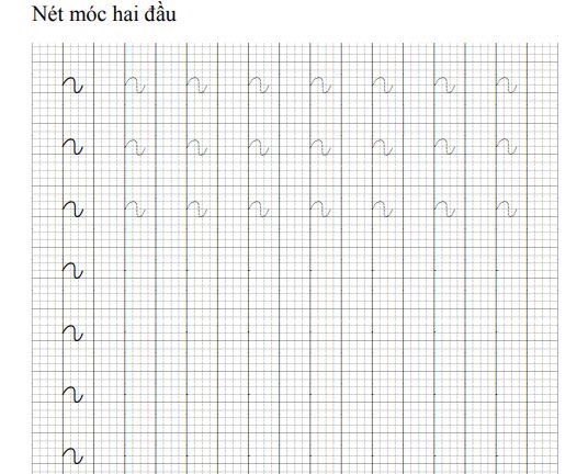 Vở tập viết chữ cho trẻ: Nét móc 2 đầu