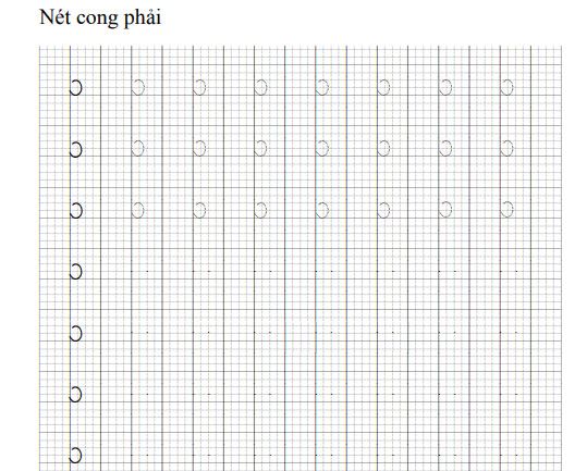 Vở tập viết chữ cho trẻ: Nét cong phải