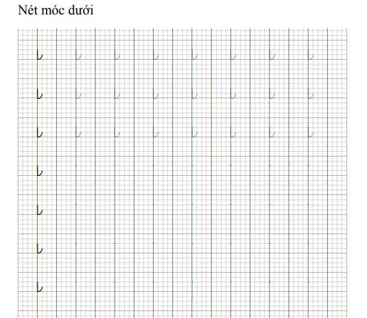 Vở tập viết chữ cho trẻ: Nét móc dưới