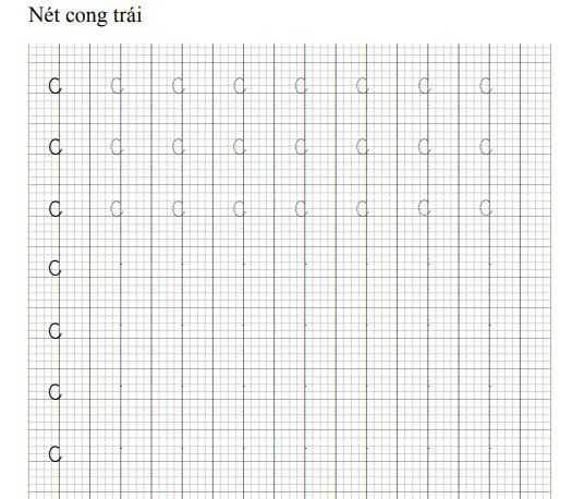 Vở tập viết chữ cho trẻ: Nét cong trái