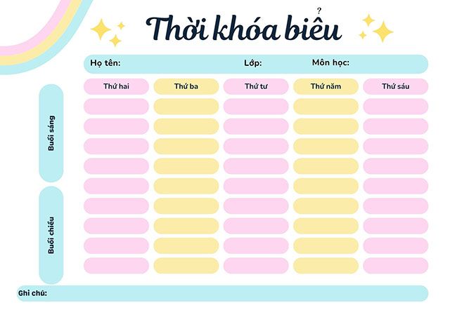 Thời khóa biểu 7*457316