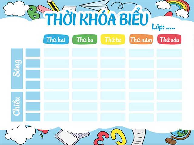 Bảng thời khóa biểu