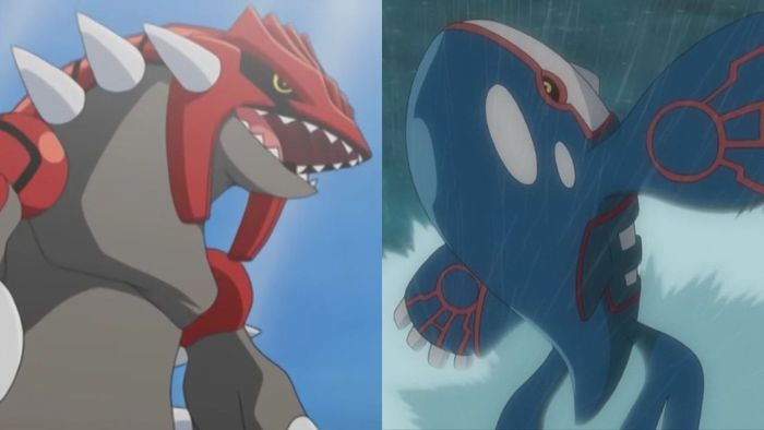 Groudon và Kyogre trong anime Pokemon