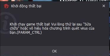 Lỗi khởi động Garena thất bại